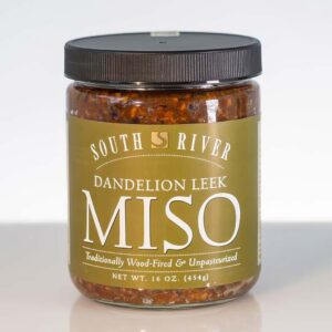 Product shot of South River Miso Company's Dandelion Leek Miso