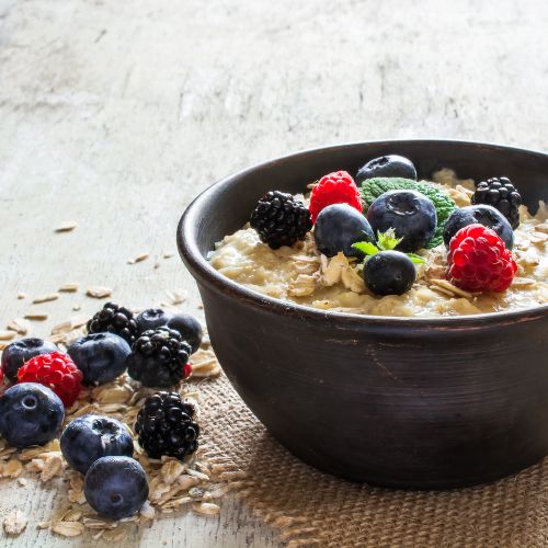 Bowl of porridge with berries