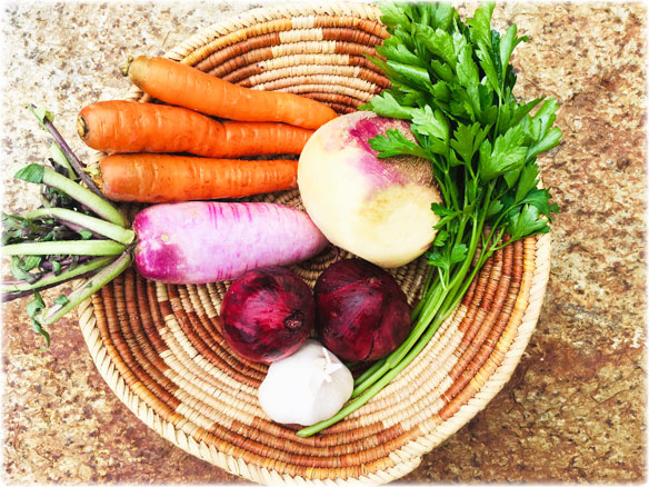 root vegetables in a basket